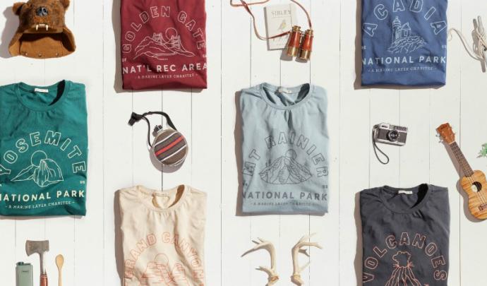 Marine Layer's special collection of sustainable-fabric tees will benefit the National Park Foundation.
