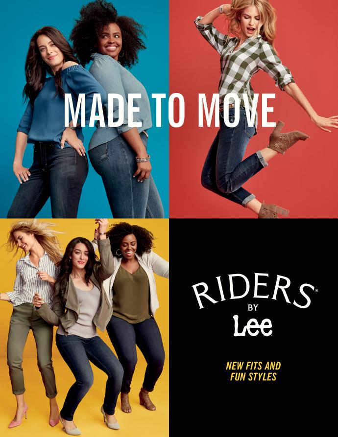 Riders By Lee's fall tv, print and online advertising campaign emphasizes inclusive sizing of its relaunched denim brand.