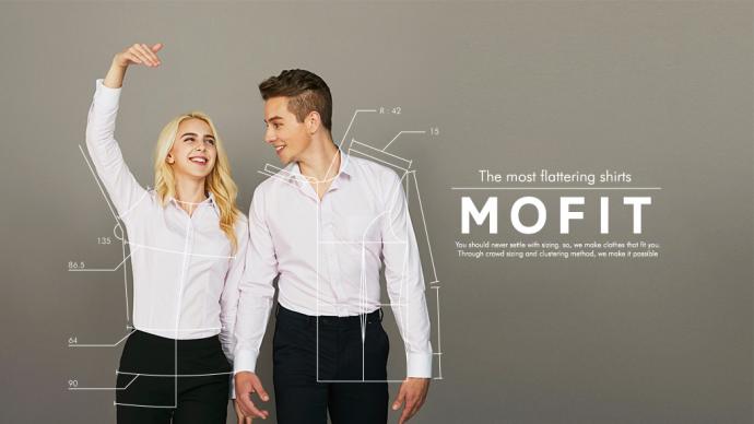 Mofit makes clothes that fit you through crowd sizing and a clustering method.